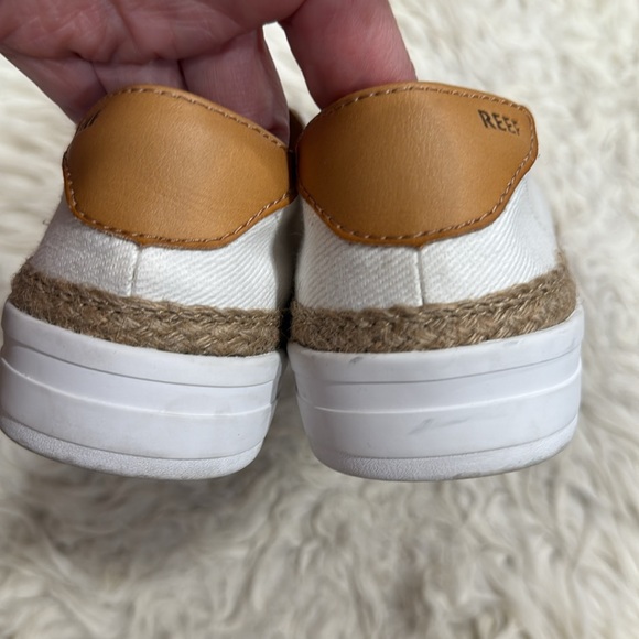 REEF‎ Women’s Cushion Sunrise White Canvas Platform Espadrilles Size 6 - Picture 8 of 12